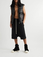 Rick Owens - Full-Grain Leather-Panelled Quilted Nylon Gilet - Black