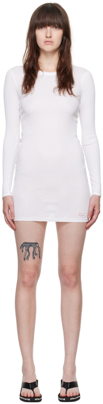 Alexander Wang White Logo Patch Long Sleeve Minidress Alexander Wang Alexander Wang White Logo Patch Long Sleeve Minidress Alexander Wang