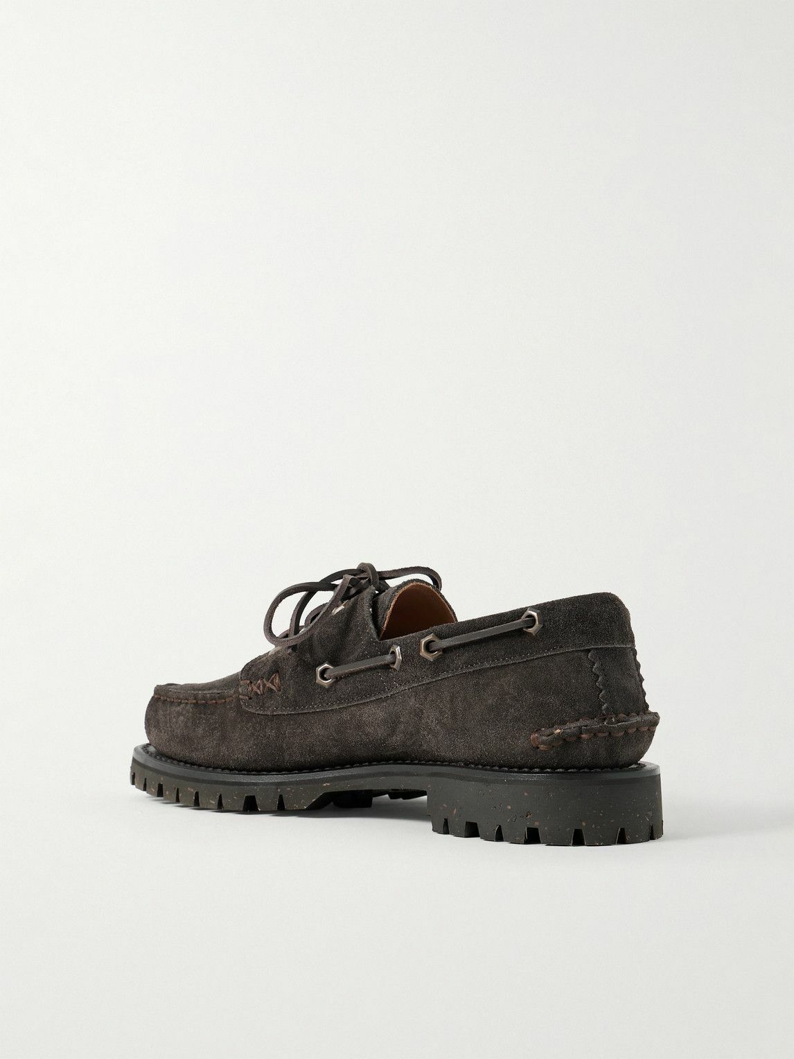 Yuketen - Hex Eye Suede Boat Shoes - Brown