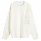 Loewe Men's Anagram Pocket Jumper in White/Light Grey