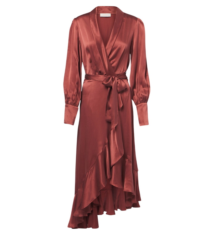 Photo: Zimmermann Silk satin wrap dress