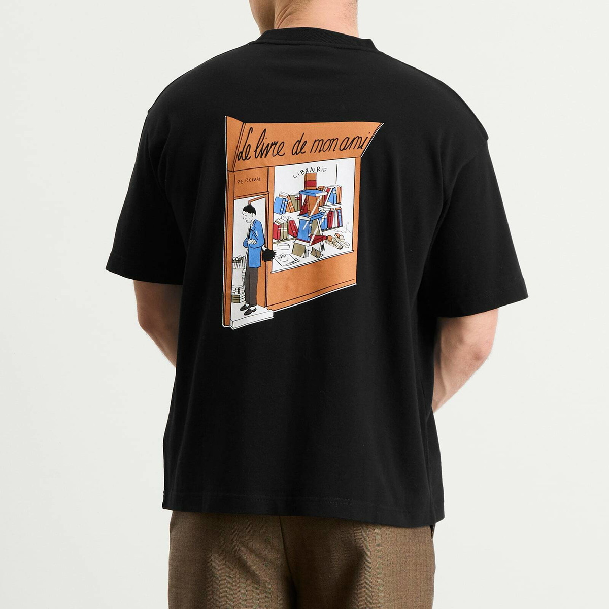 Percival Men's Le Livre De Mon Ami Oversized T-Shirt in Black