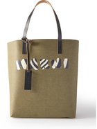 Marni - Tribeca Leather-Trimmed Logo-Print Coated-Paper Tote Bag