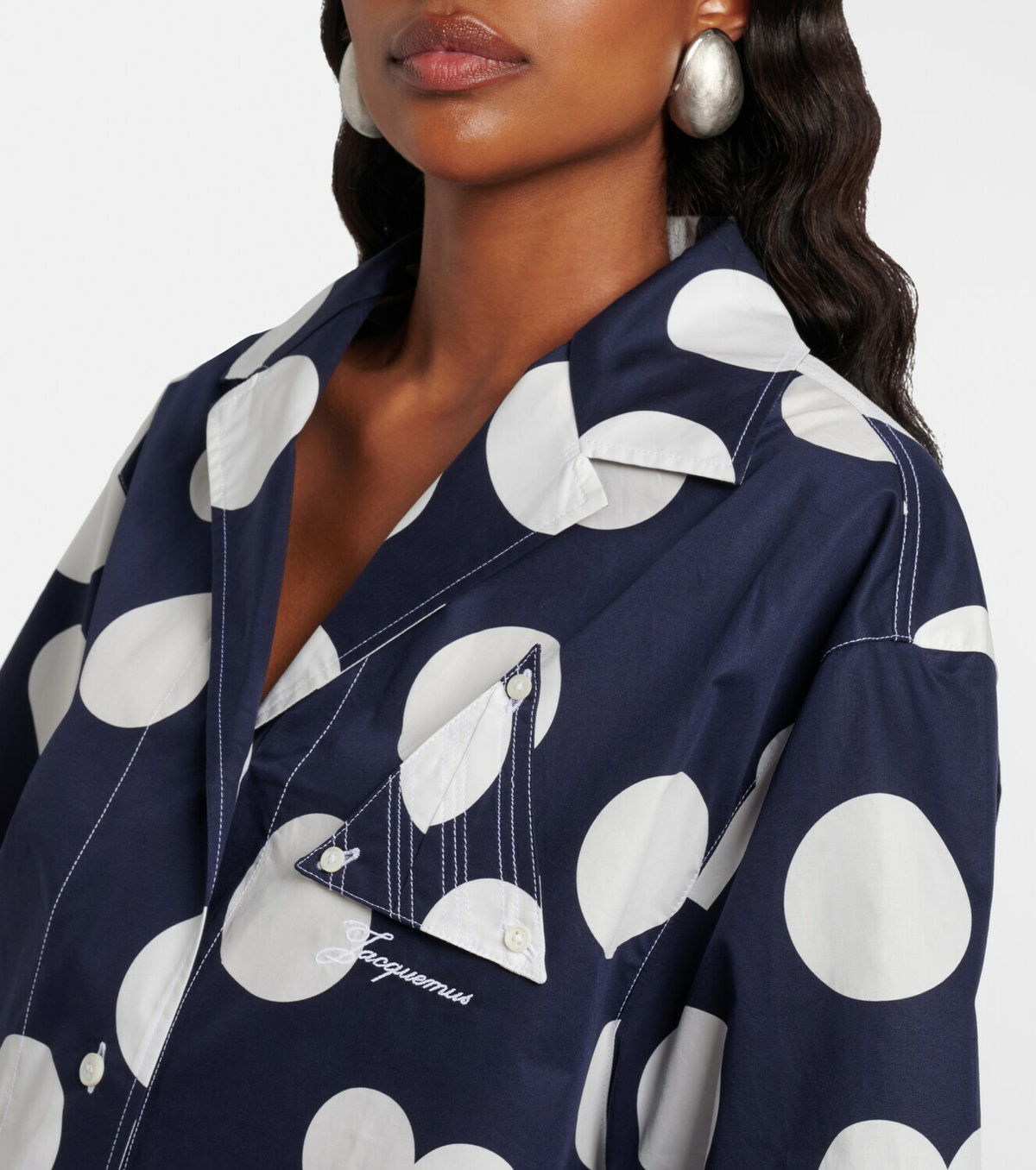 Jacquemus Marin polka-dot cotton poplin shirt