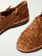Yuketen - Woven Calf Hair Huarache Sandals - Brown