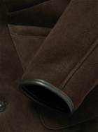 YMC - Brainticket MK2 Leather-Trimmed Shearling Jacket - Brown