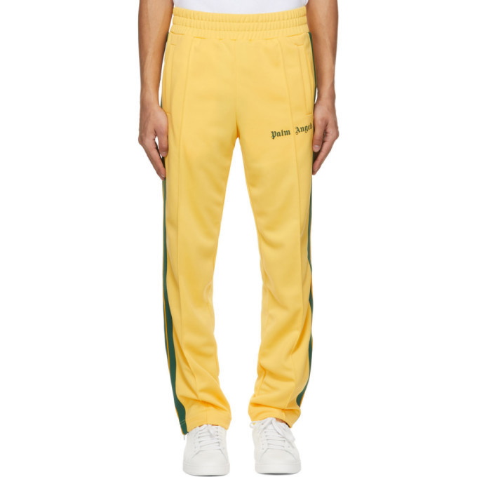 Photo: Palm Angels Yellow and Green Striped Classic Track Pants