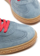 Valentino Garavani Upvillage Panelled Suede Sneakers Blue