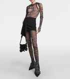 Jean Paul Gaultier Tattoo Collection printed tulle sleeves