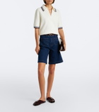 Veronica Beard Quinelle knitted cotton-blend polo shirt