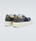 Gucci - GG leather-trimmed canvas sneakers