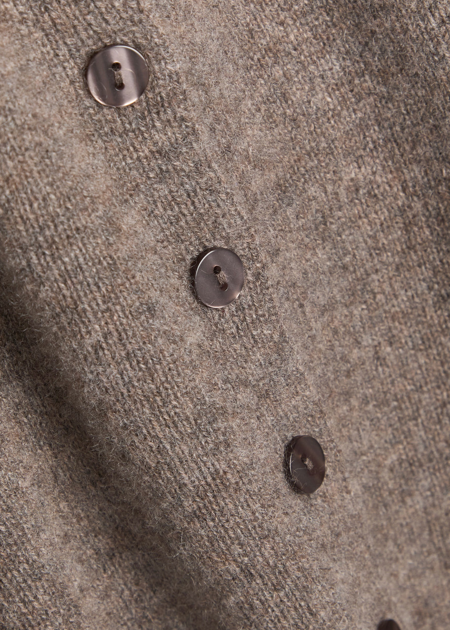 Reformation Clara Cashmere Cardigan Light Brown