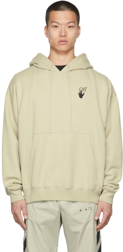 Photo: Off-White Beige Bubble Arrow Skate Hoodie