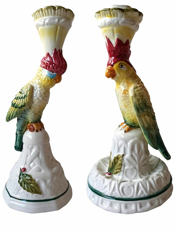 Photo: LES OTTOMANS Set Of 2 Parrot Candleholders