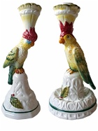 LES OTTOMANS Set Of 2 Parrot Candleholders