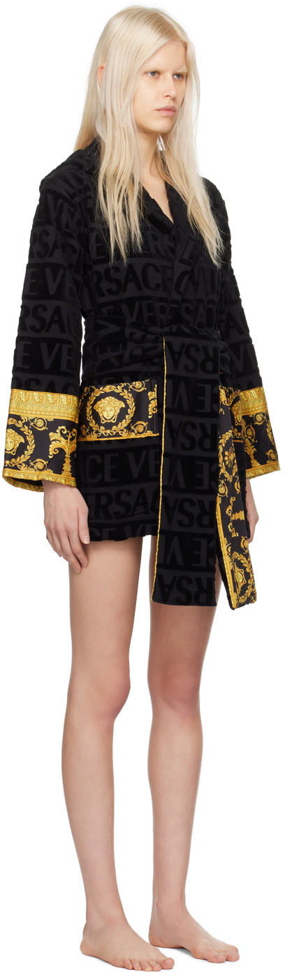 Versace Underwear Black Short Robe Versace Underwear