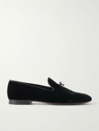 TOM FORD - Scott Bow-Detailed Velvet Loafers - Black