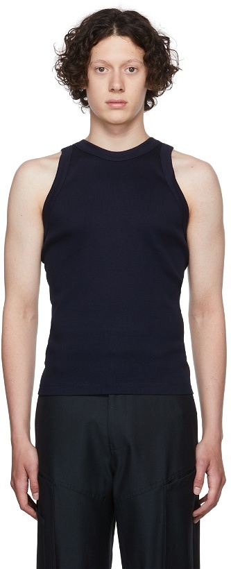 Photo: Dion Lee Navy Harness Back Tank Top