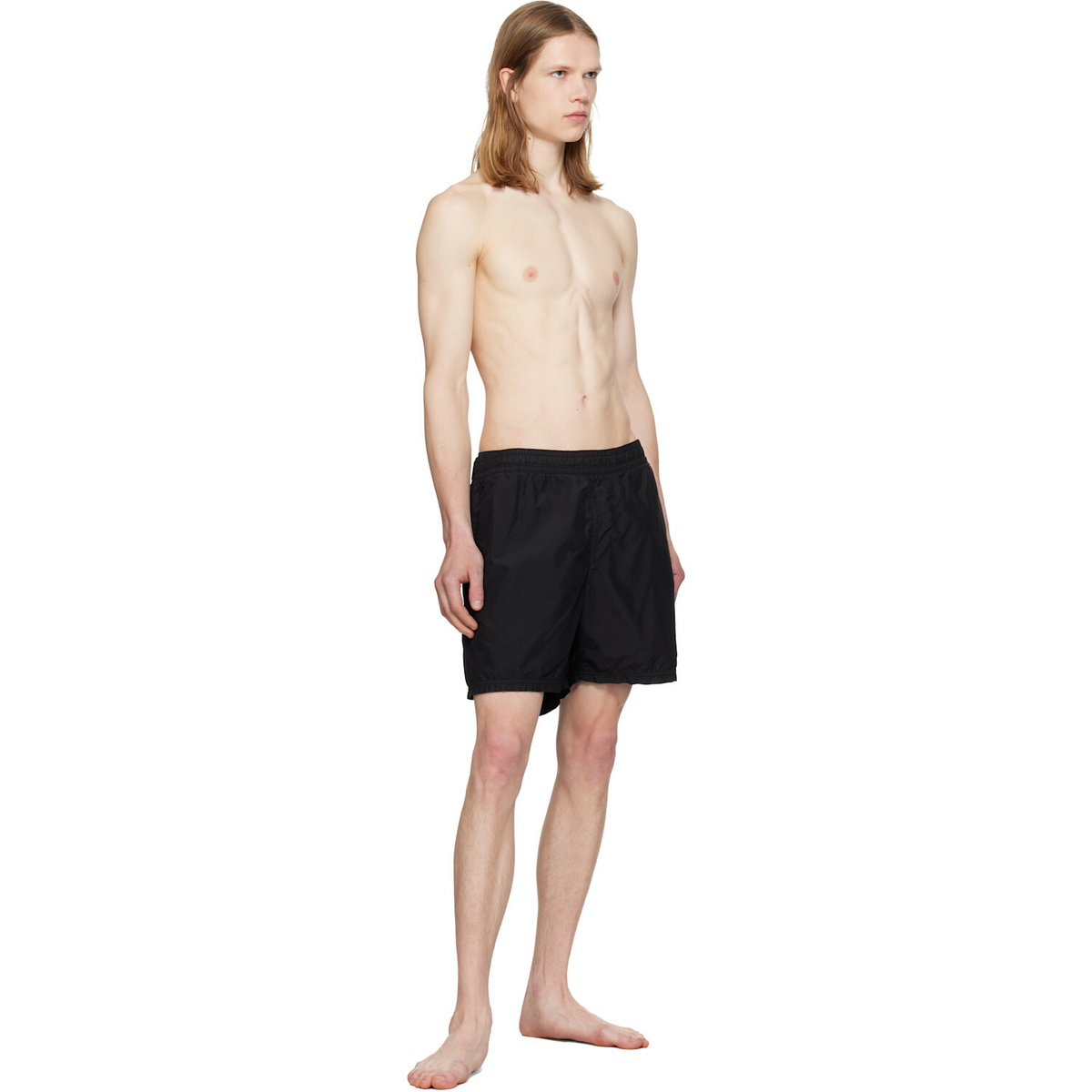 Stone Island Black B100B09 Brushed Nylon Swim Shorts