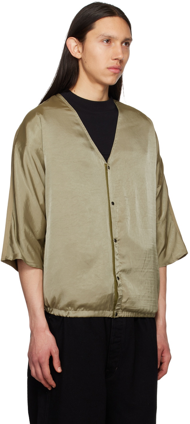 rito structure Khaki Combined Cardigan