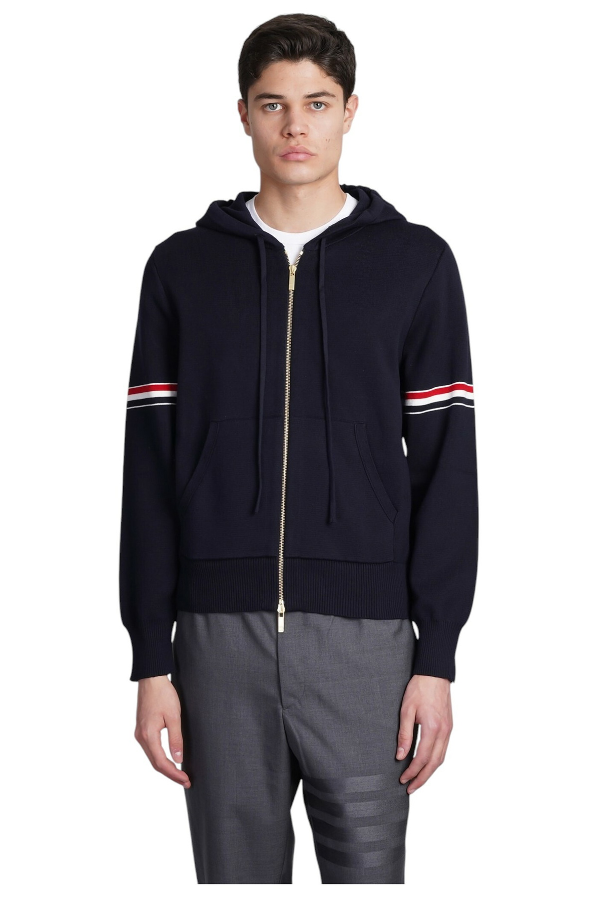 Thom Browne Gray Fresco Funmix Hooded Shirt Thom Browne