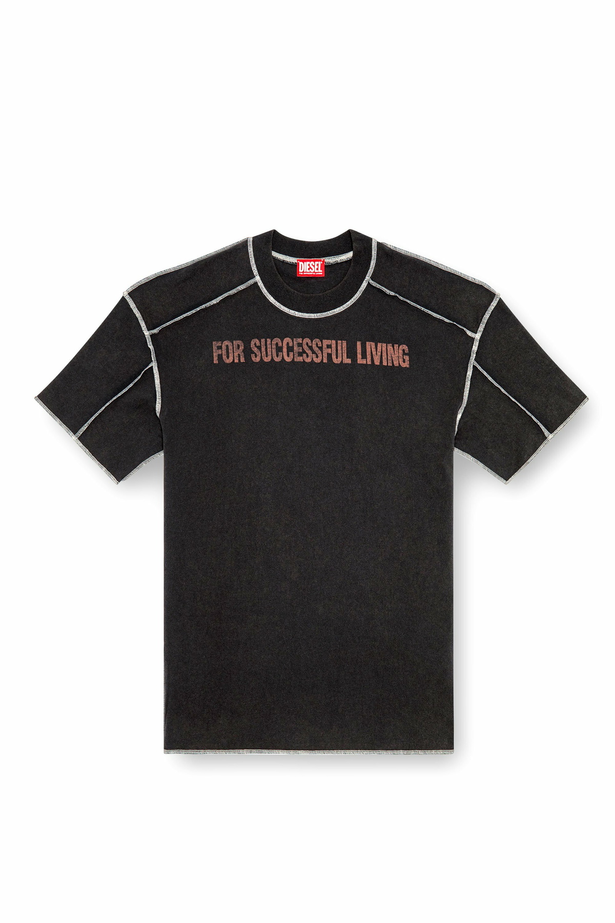 Diesel T-shirt with inside-out effect - T-Shirts Mens in Black Diesel