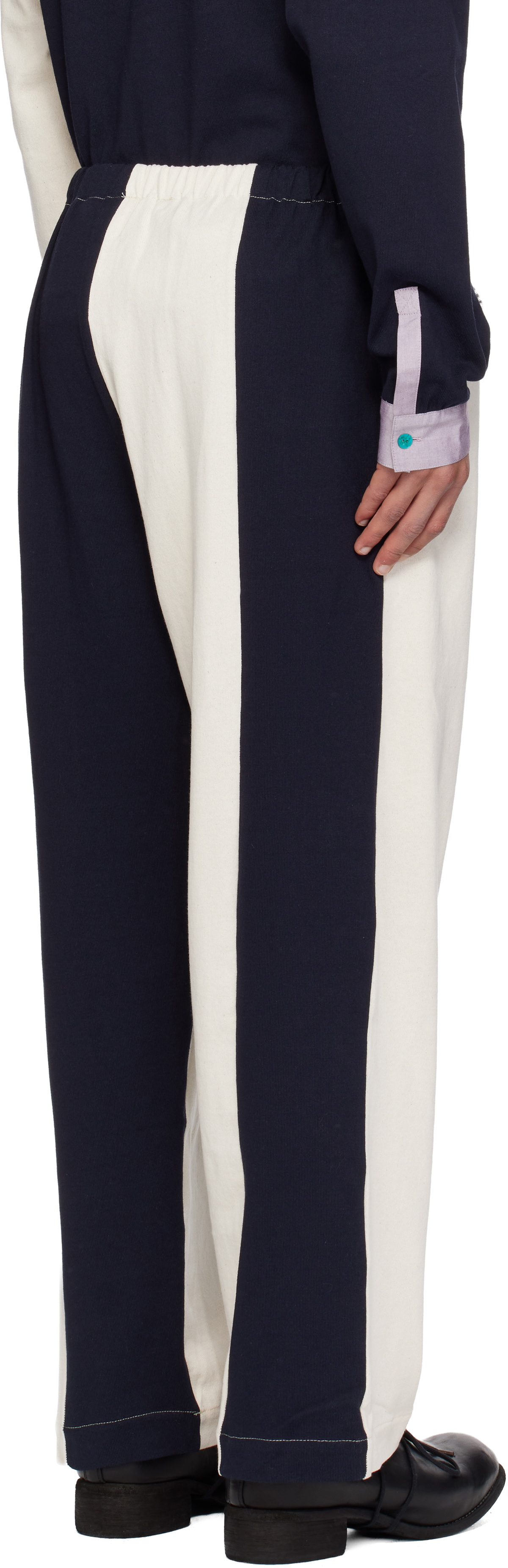 SC103 Off-White & Navy Leap Sweatpants
