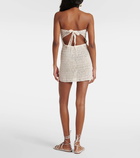 Anna Kosturova Camellia cotton crochet bustier dress