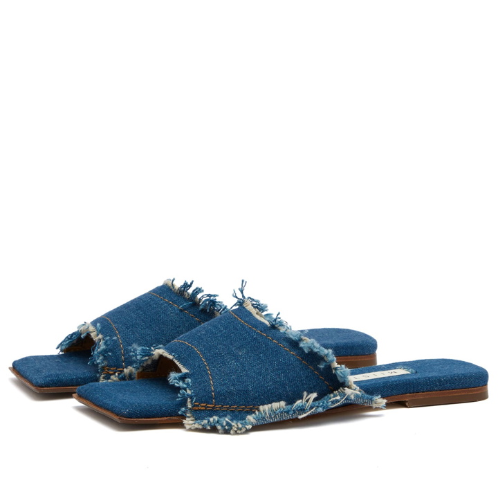 Photo: MIISTA Women's Candela Denim Sandals in Blue Denim