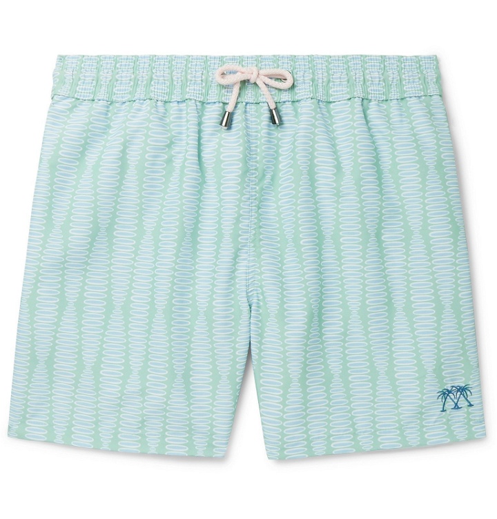Photo: Pink House Mustique - Printed Mid-Length Swim Shorts - Green