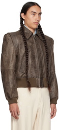R13 Gray Americana Leather Jacket
