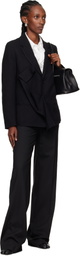 Y's Black O-Left Front Drape Blazer