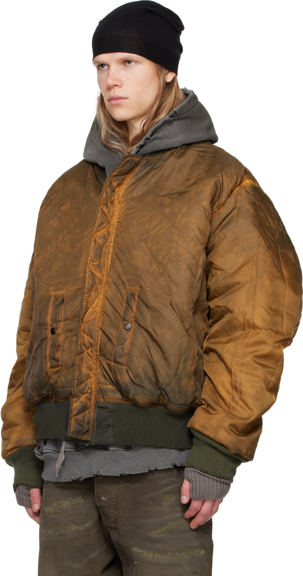 Alexander Digenova Khaki Double Layer Reversible Bomber Alexander Digenova Khaki Double Layer Reversible Bomber