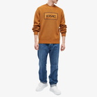 Versace Men's Logo Crew Knit in Caramel/Black