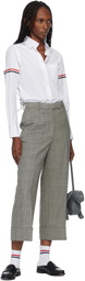 Thom Browne Black & White High Waisted Straight Leg Trousers