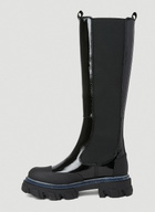 GANNI Patent Knee High Chelsea Boots
