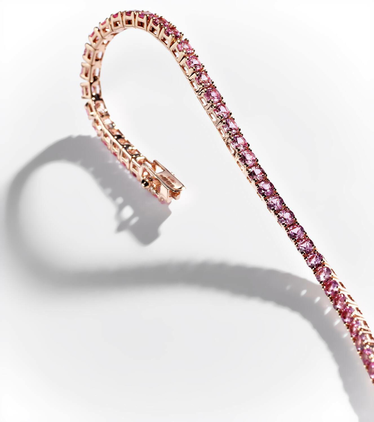 Roxanne First 14kt rose gold tennis bracelet with sapphires