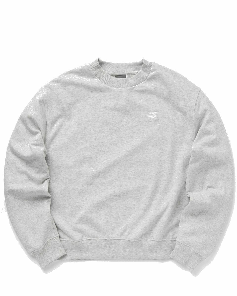 Photo: New Balance Sport Essentials French Terry Small Logo Crew Grey - Womens - Sweatshirts