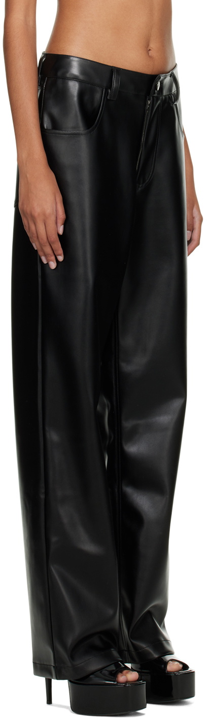 Sia Arnika Black Faux-Leather Trousers