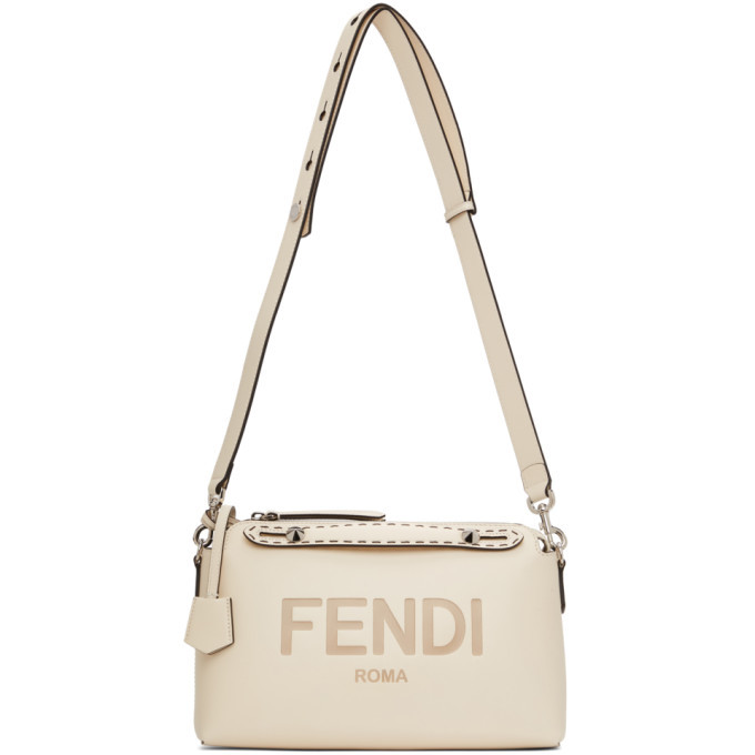 Fendi By The Way Small Crossbody Boston Bag in Grey with Ice