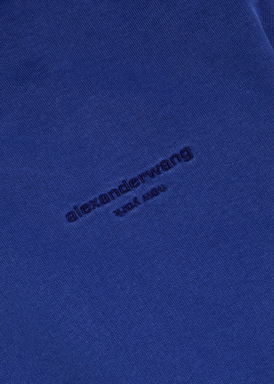 Alexander Wang Hooded Cotton Sweatshirt Blue