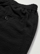 Barena - Ameo Tapered Cotton-Blend Seersucker Trousers - Black