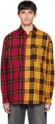 mastermind WORLD Red & Yellow Embroidered Shirt