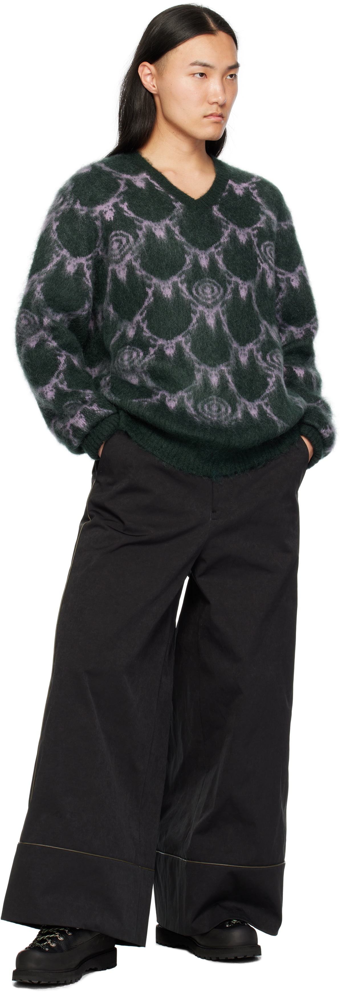 South2 West8 Green Mohair Sweater