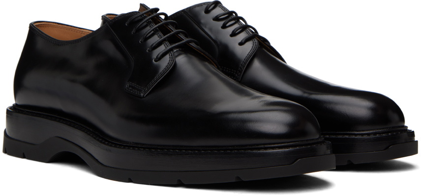 Dunhill Black Hybrid Plain Derbys