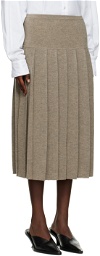 Lauren Manoogian Taupe Pleated Midi Skirt