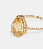 Persée Birthstone 18kt gold ring with diamonds and citrine