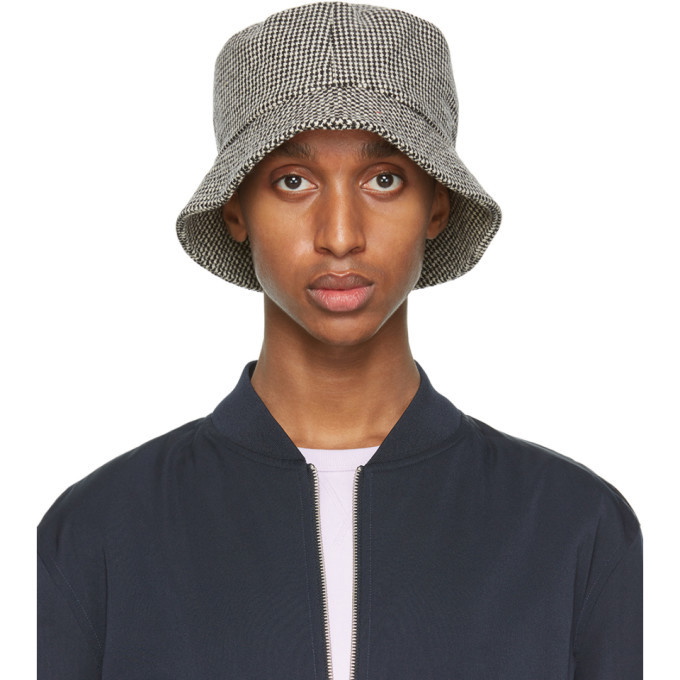 Photo: Officine Generale Black and White Houndstooth Bucket Hat