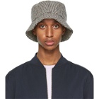 Officine Generale Black and White Houndstooth Bucket Hat