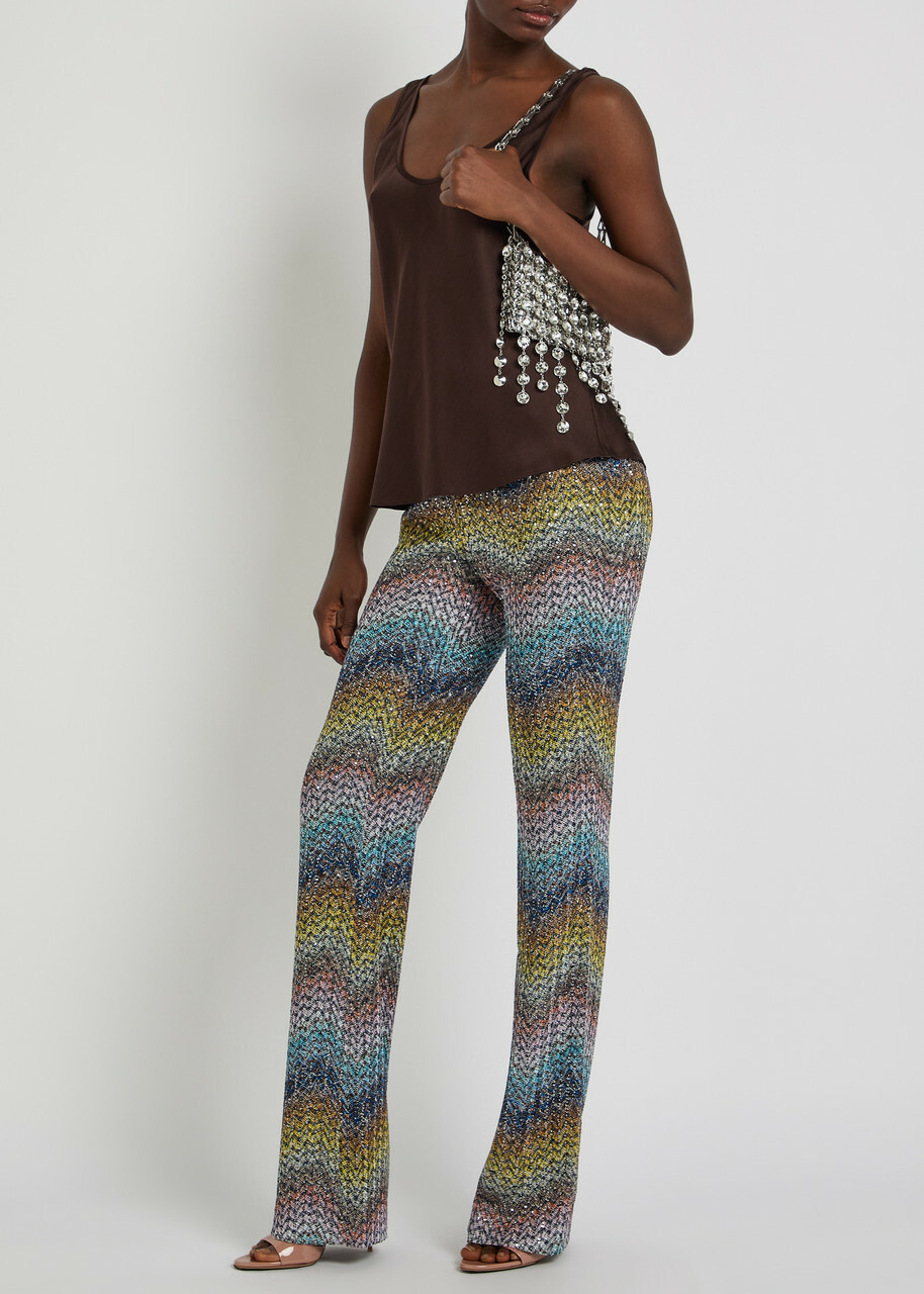 Missoni Sequin-embellished Metallic-knit Trousers Multicoloured